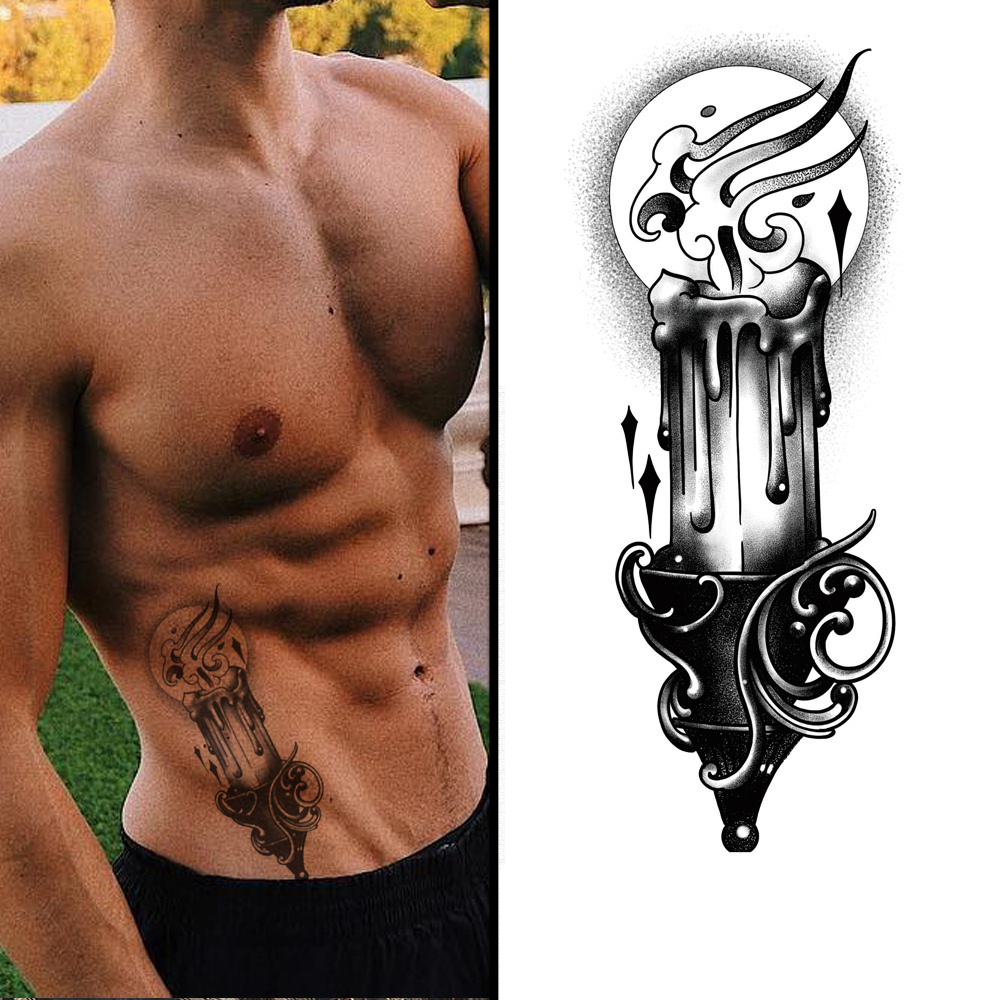 Candle holder Waterproof Temporary Tattoo
