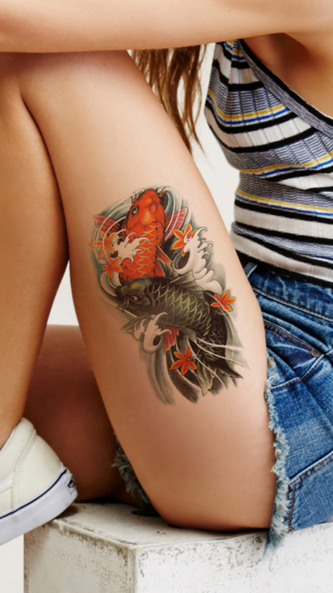 Koi Japanese fish Waterproof Temporary Tattoo