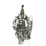 Roman Warrior With Shield Waterproof Temporary Tattoo