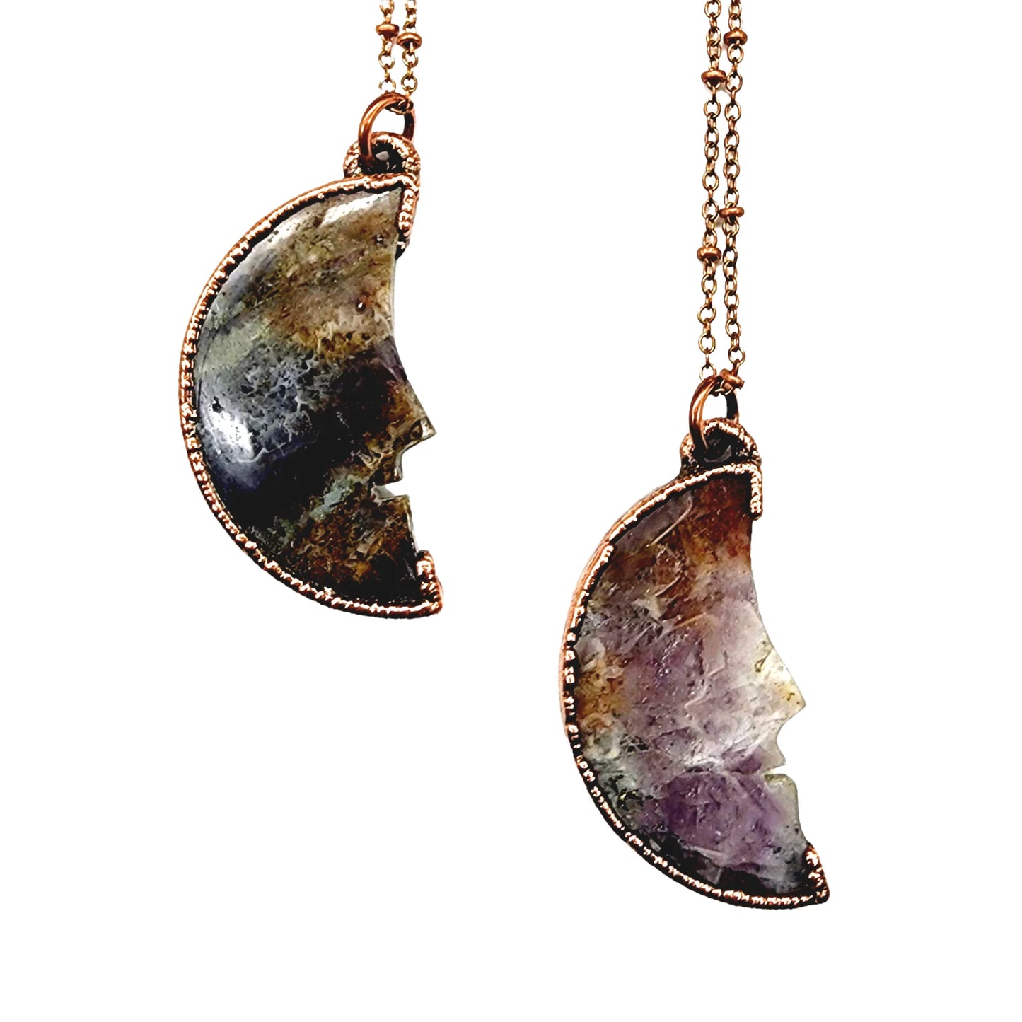 Amethyst Man in the Moon Necklace