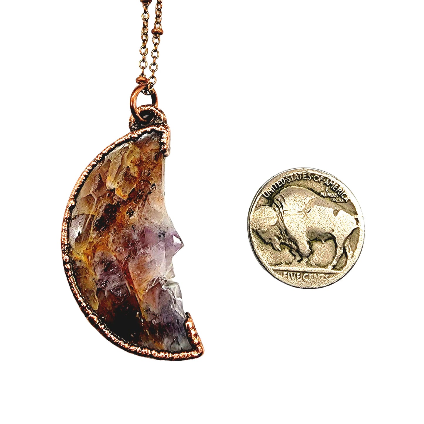 Amethyst Man in the Moon Necklace