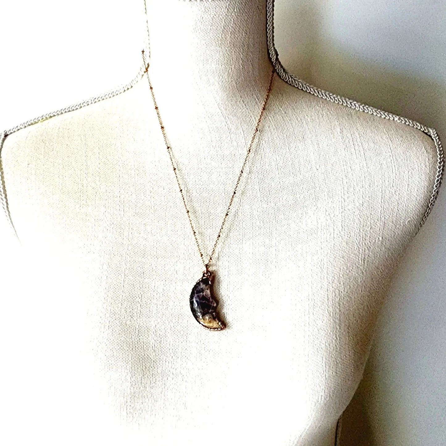 Amethyst Man in the Moon Necklace