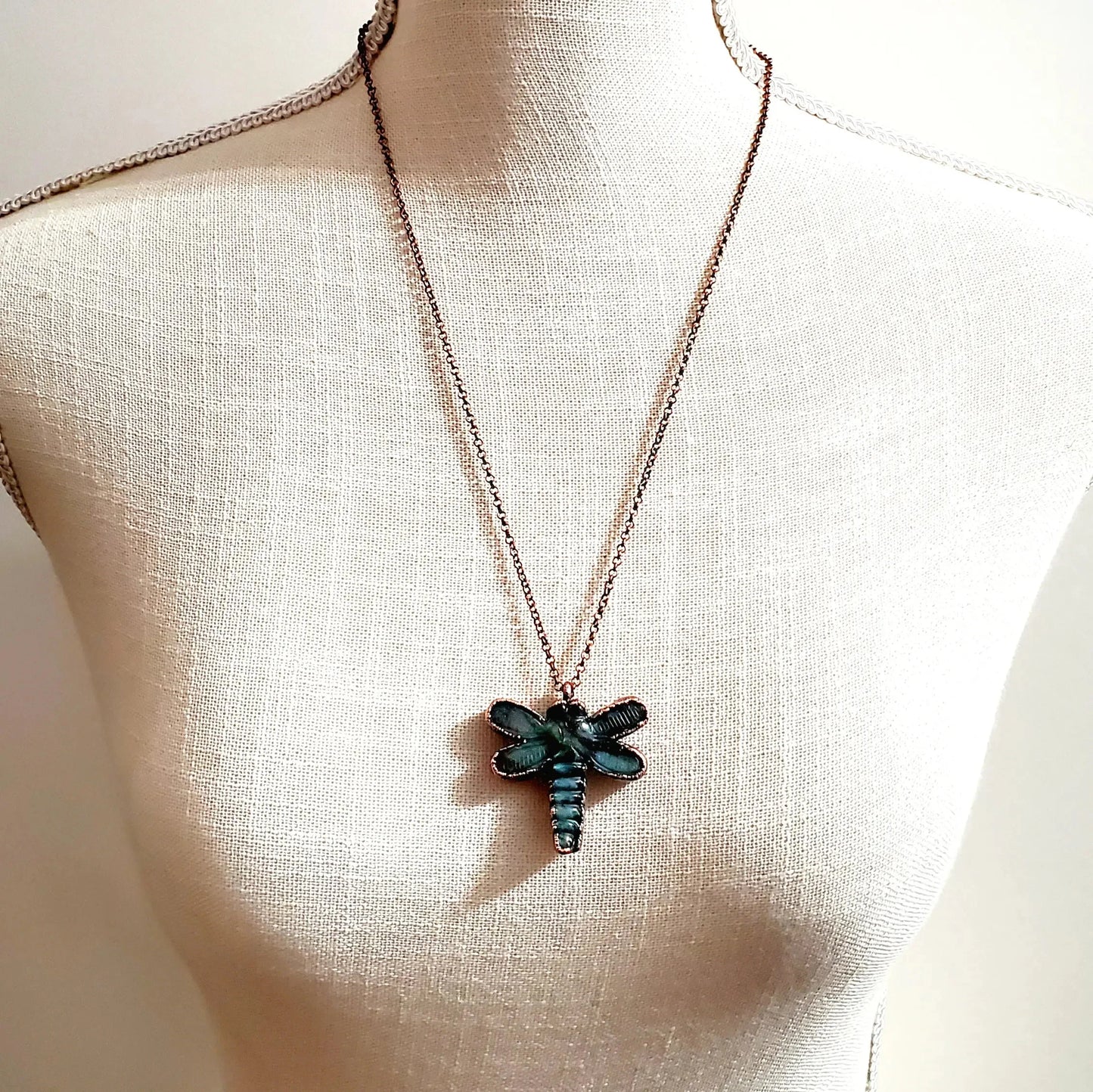 Labradorite Carved Dragonfly Necklace