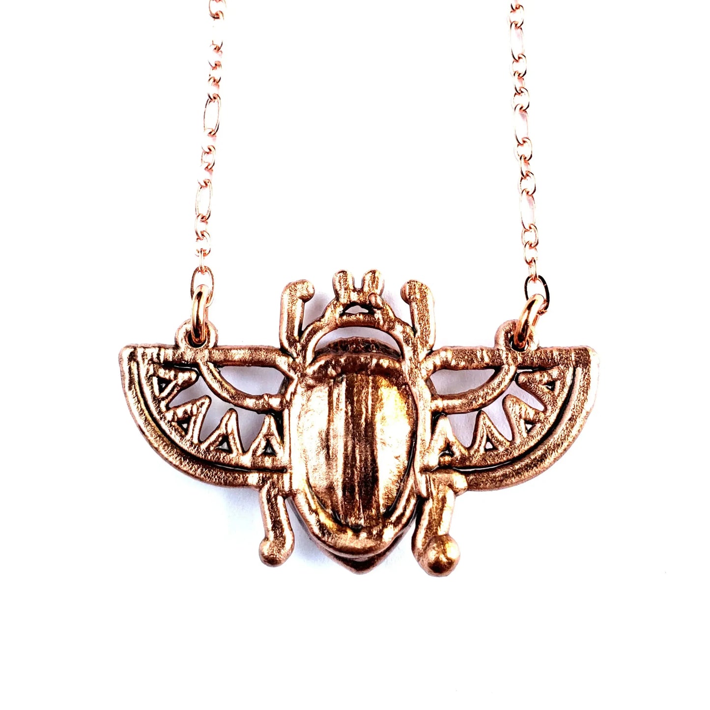 Labradorite Egyptian Scarab Beetle Necklace