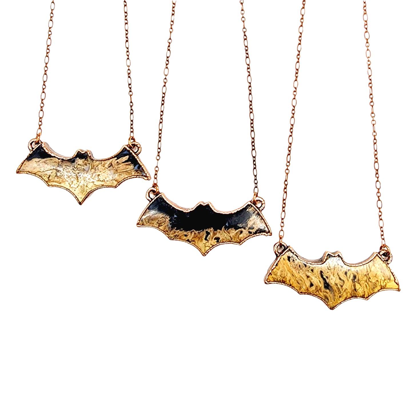 Fossilized Palm Wood Bat Necklace