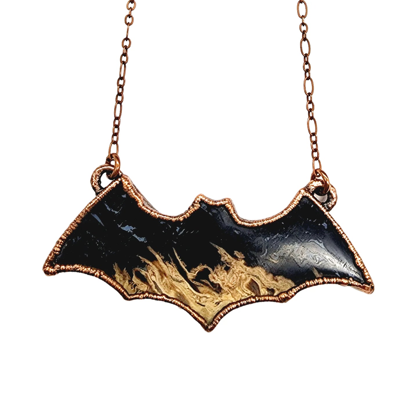 Fossilized Palm Wood Bat Necklace