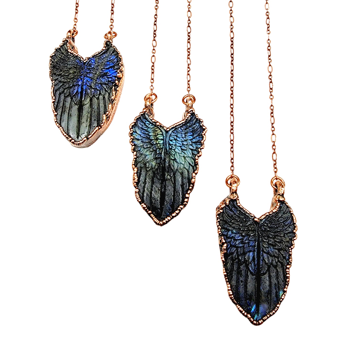 Labradorite Angel Wings Necklace