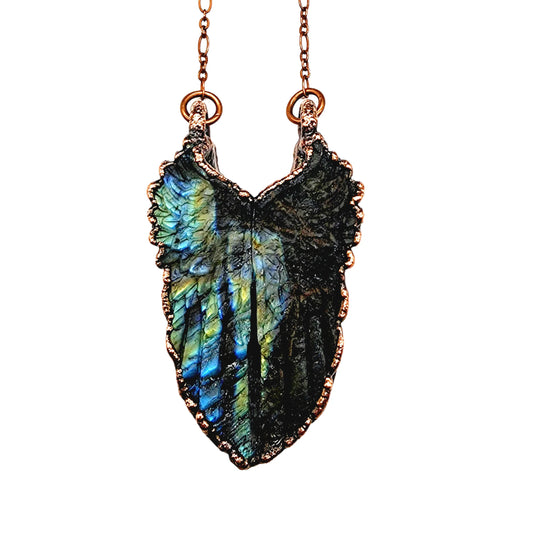 Labradorite Angel Wings Necklace