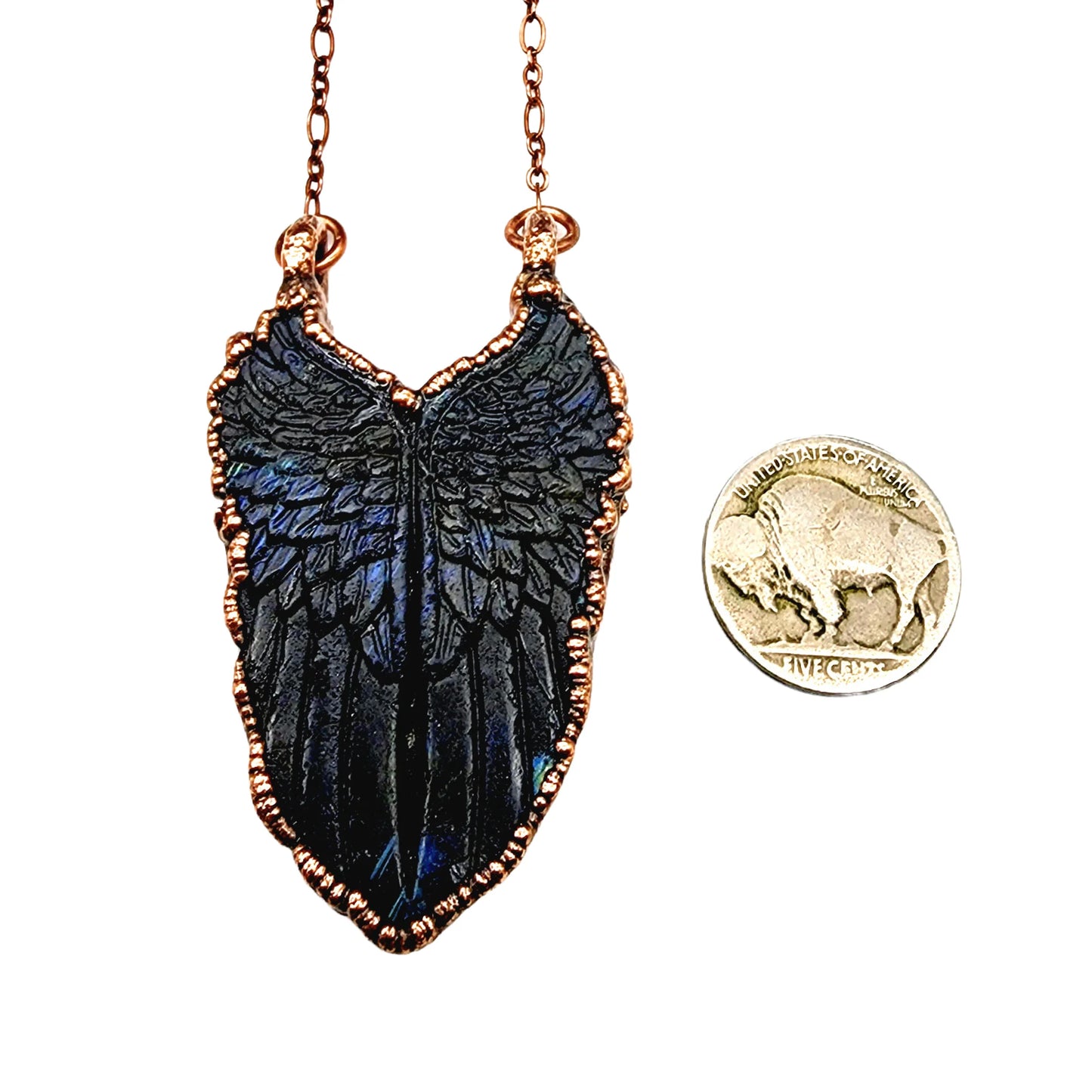 Labradorite Angel Wings Necklace