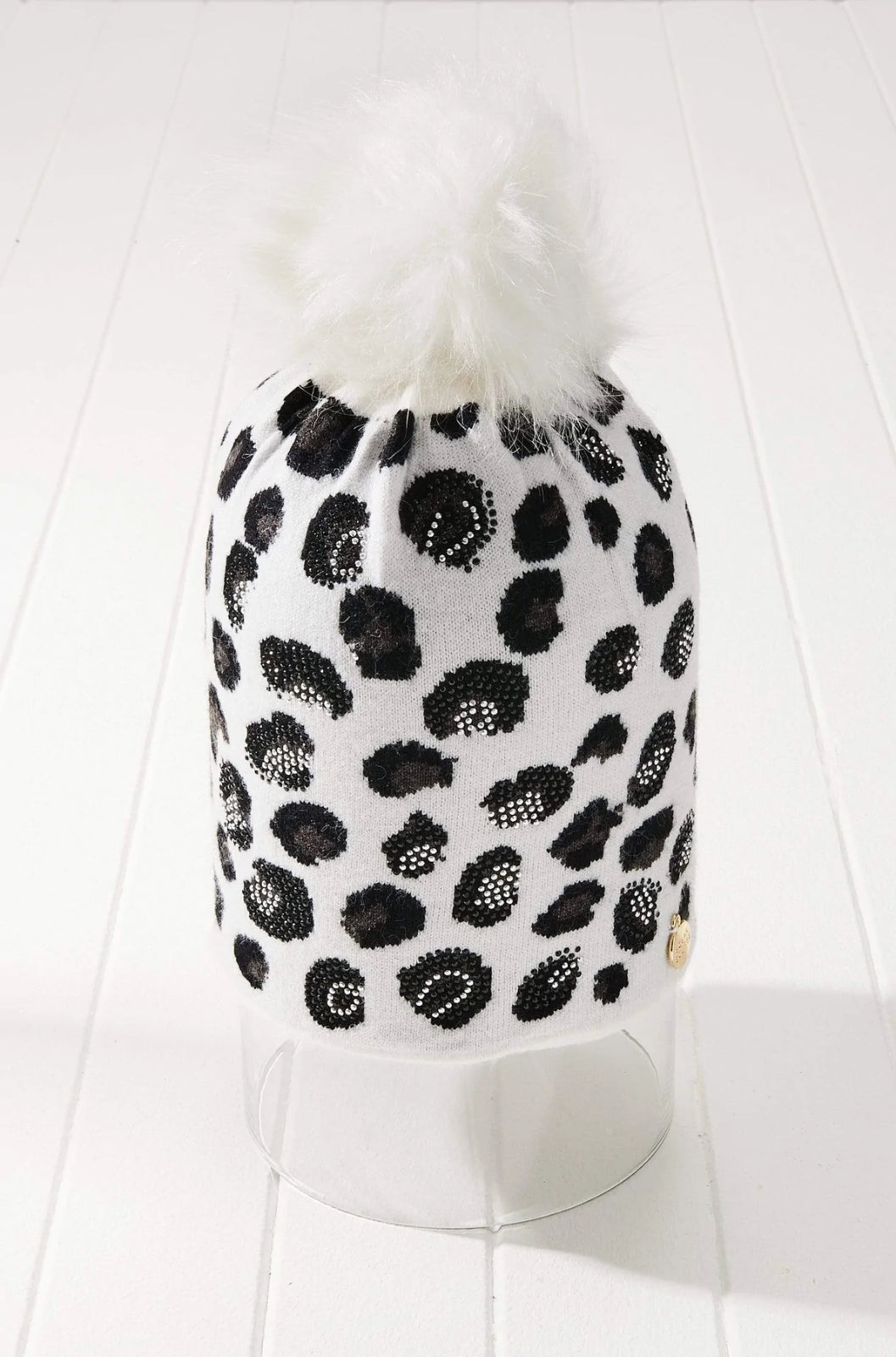 Vegan Faux Fur Leopard Print Rhinestone SET