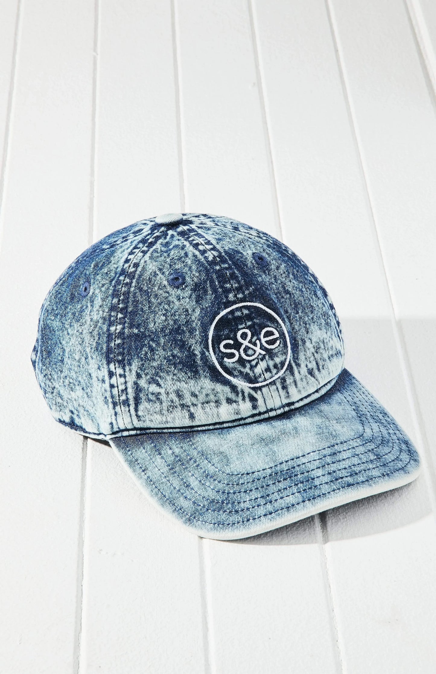 Vintage Washed Denim Baseball Cap - Blue Bay