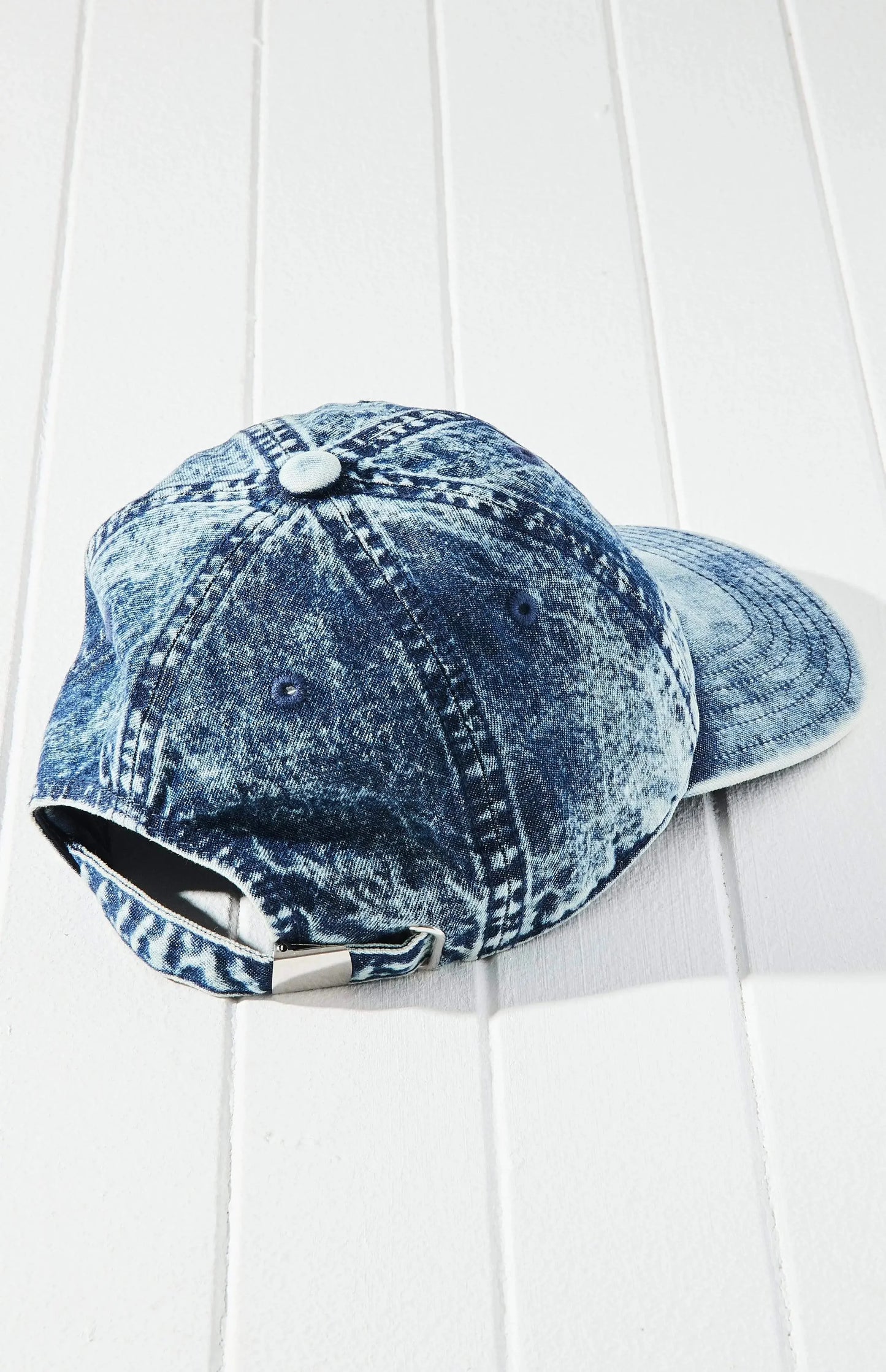 Vintage Washed Denim Baseball Cap - Blue Bay