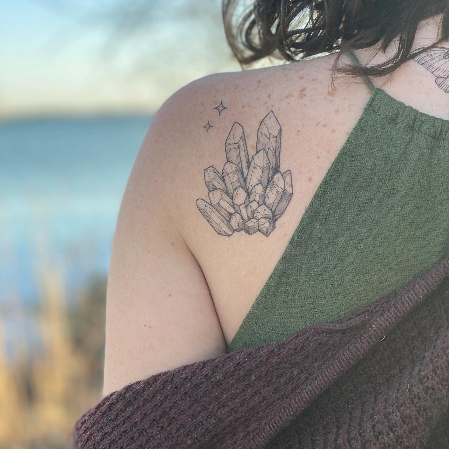 Crystal Quartz Temporary Tattoo