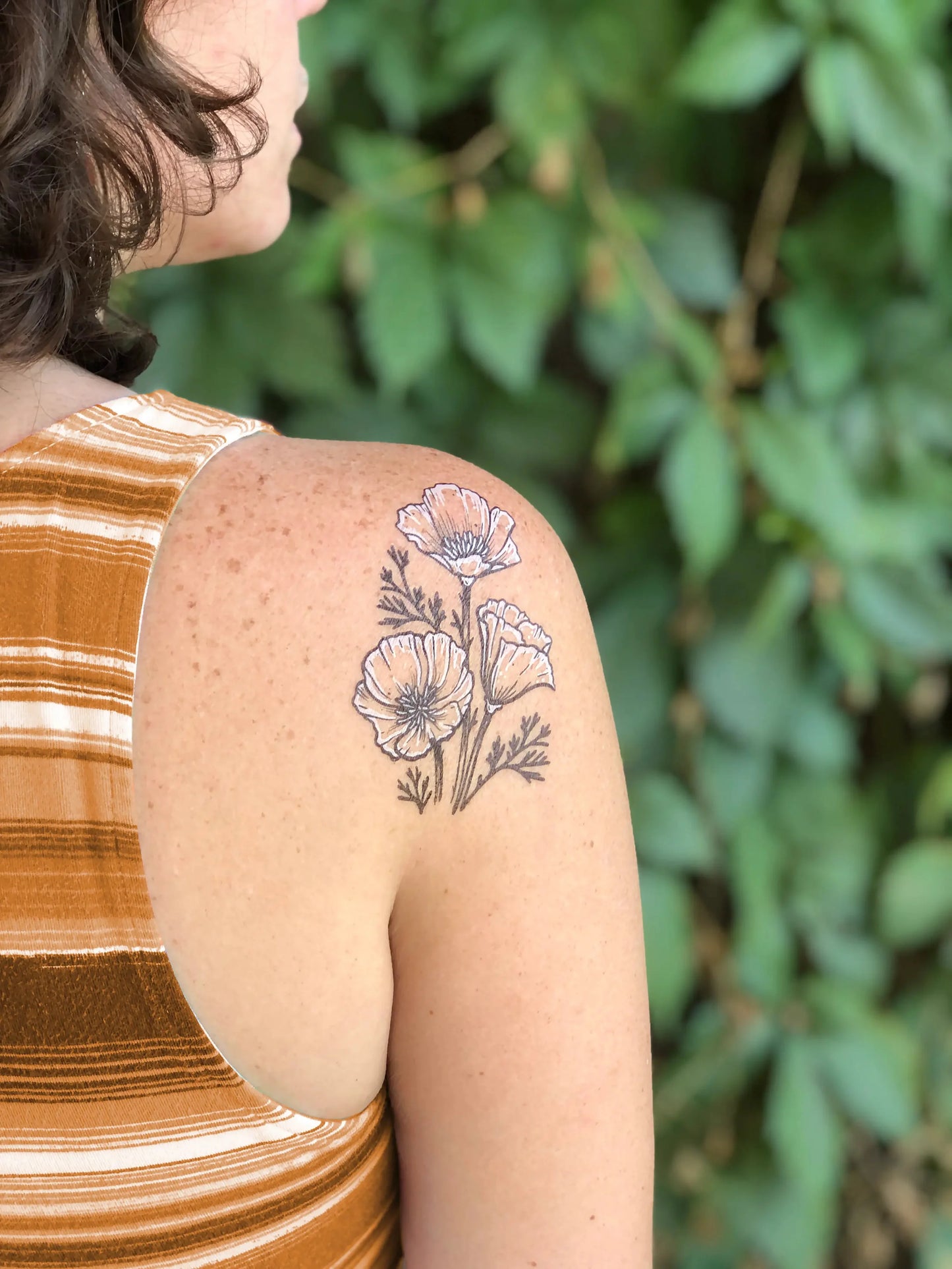 Golden Poppy Temporary Tattoo