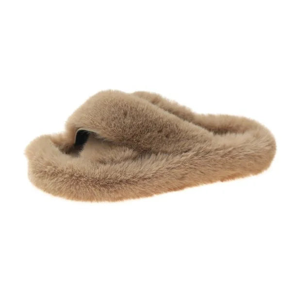 Chic Faux Fur Slipper (Coffee)