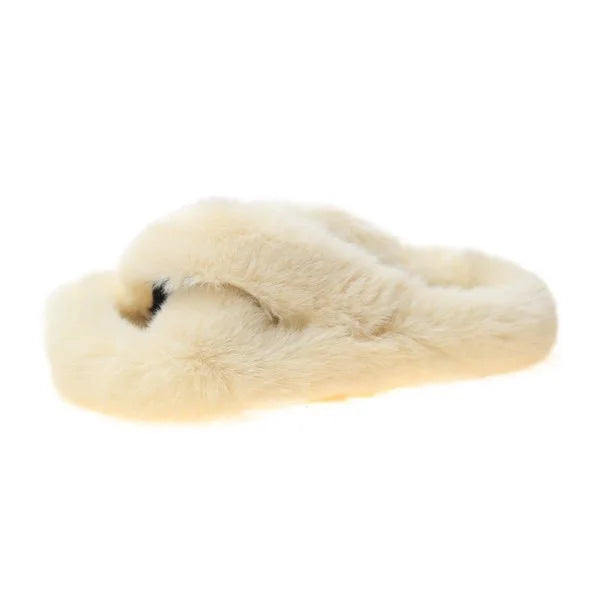 Chic Faux Fur Slipper (White)