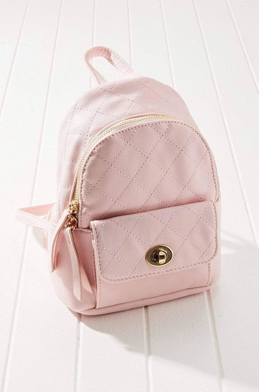 Vegan Leather Rose Bay Quilted Backpack