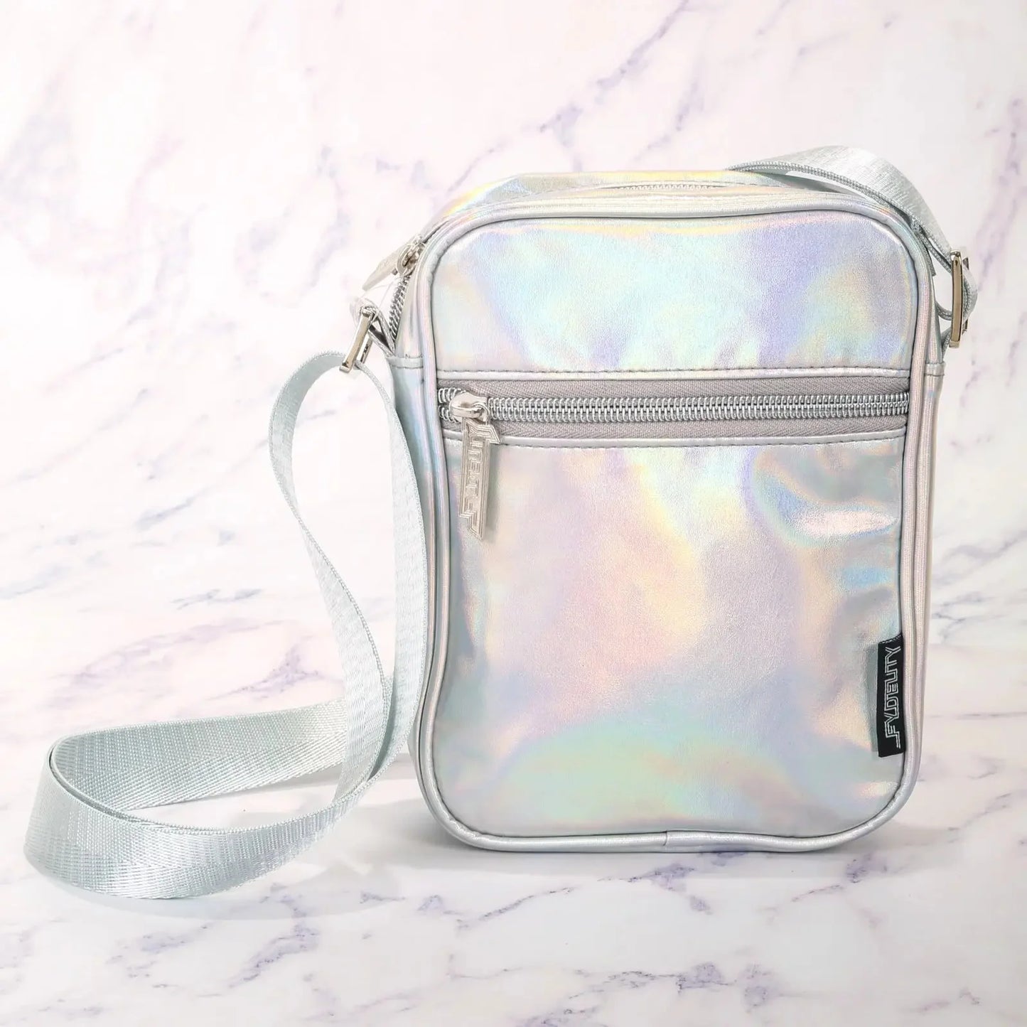 Brick Bag | Festival Crossbody Sidekick Sling | Metallic LASER Silver