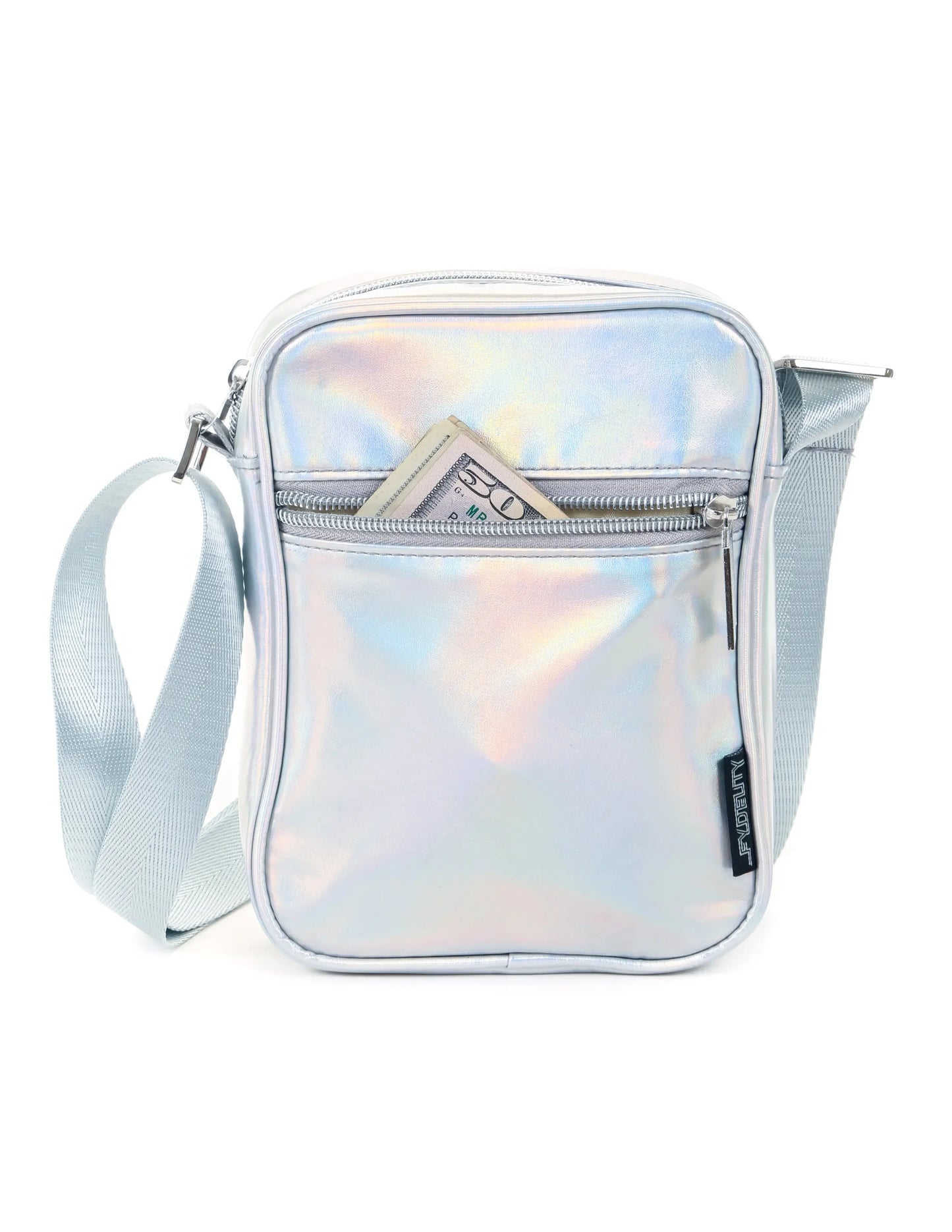 Brick Bag | Festival Crossbody Sidekick Sling | Metallic LASER Silver