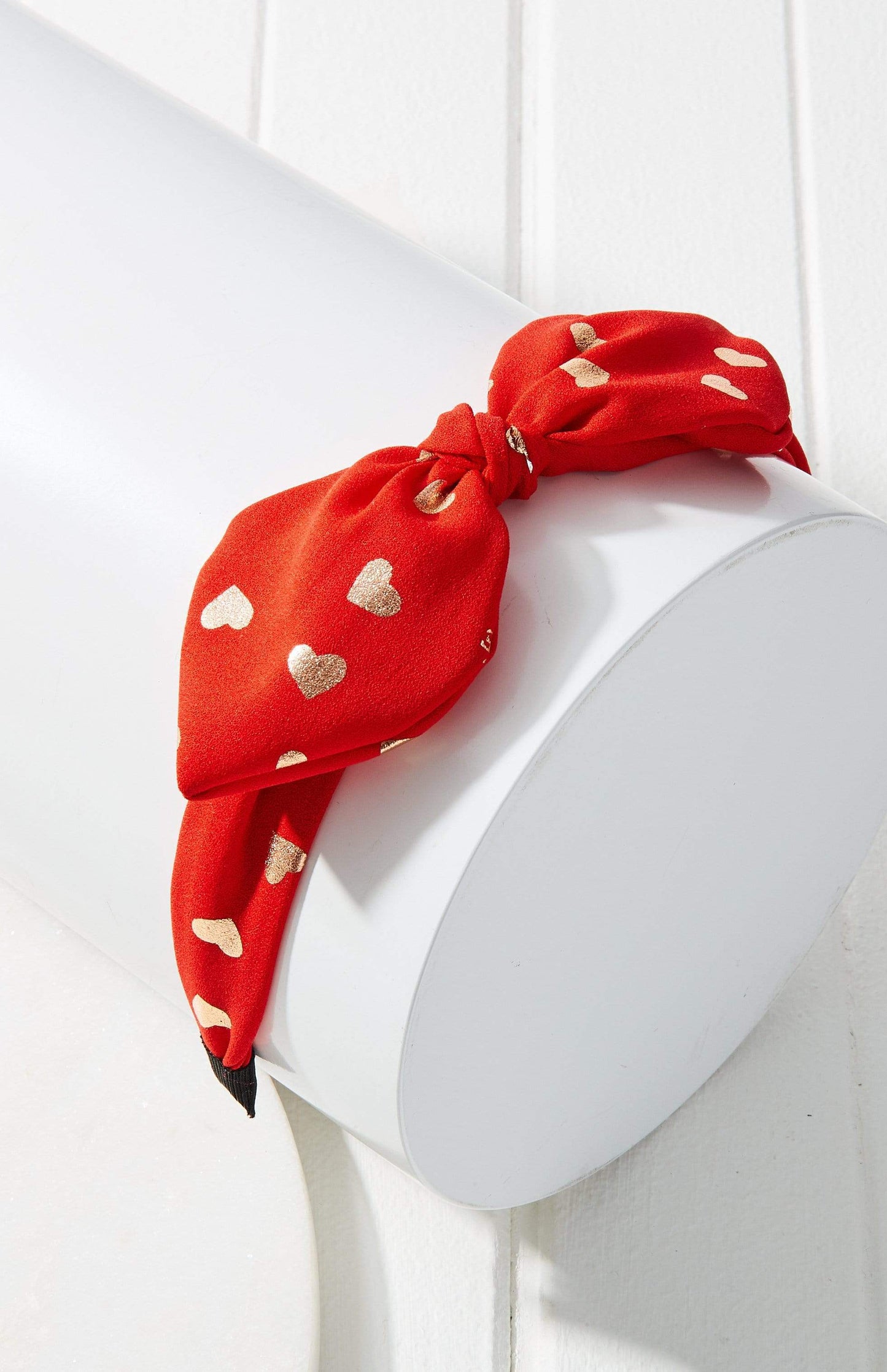 Heart Print Bow Headband