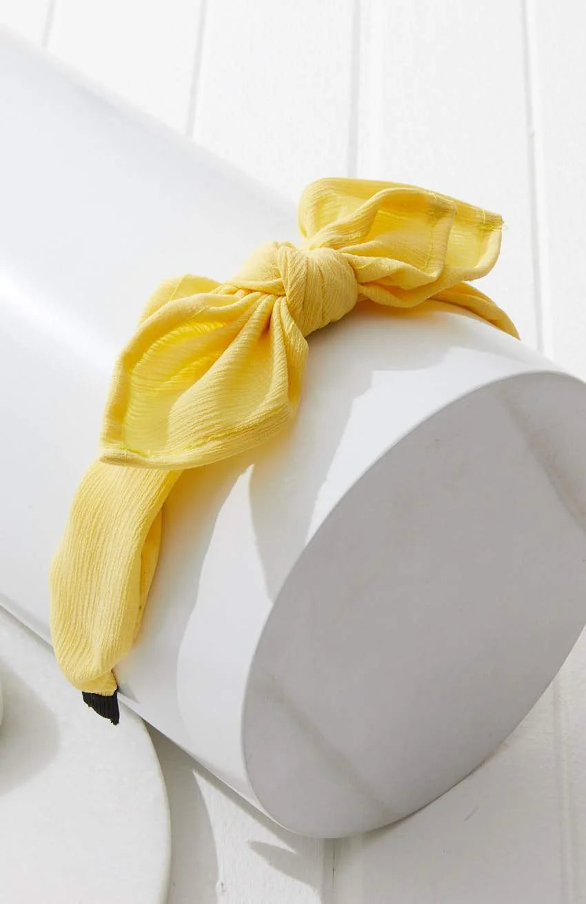 Yellow Chiffon Bow Headband