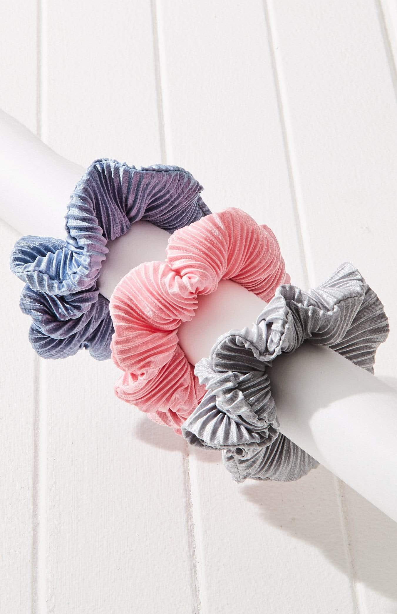 3pc Minimalist Pleated Scrunchie trio Set