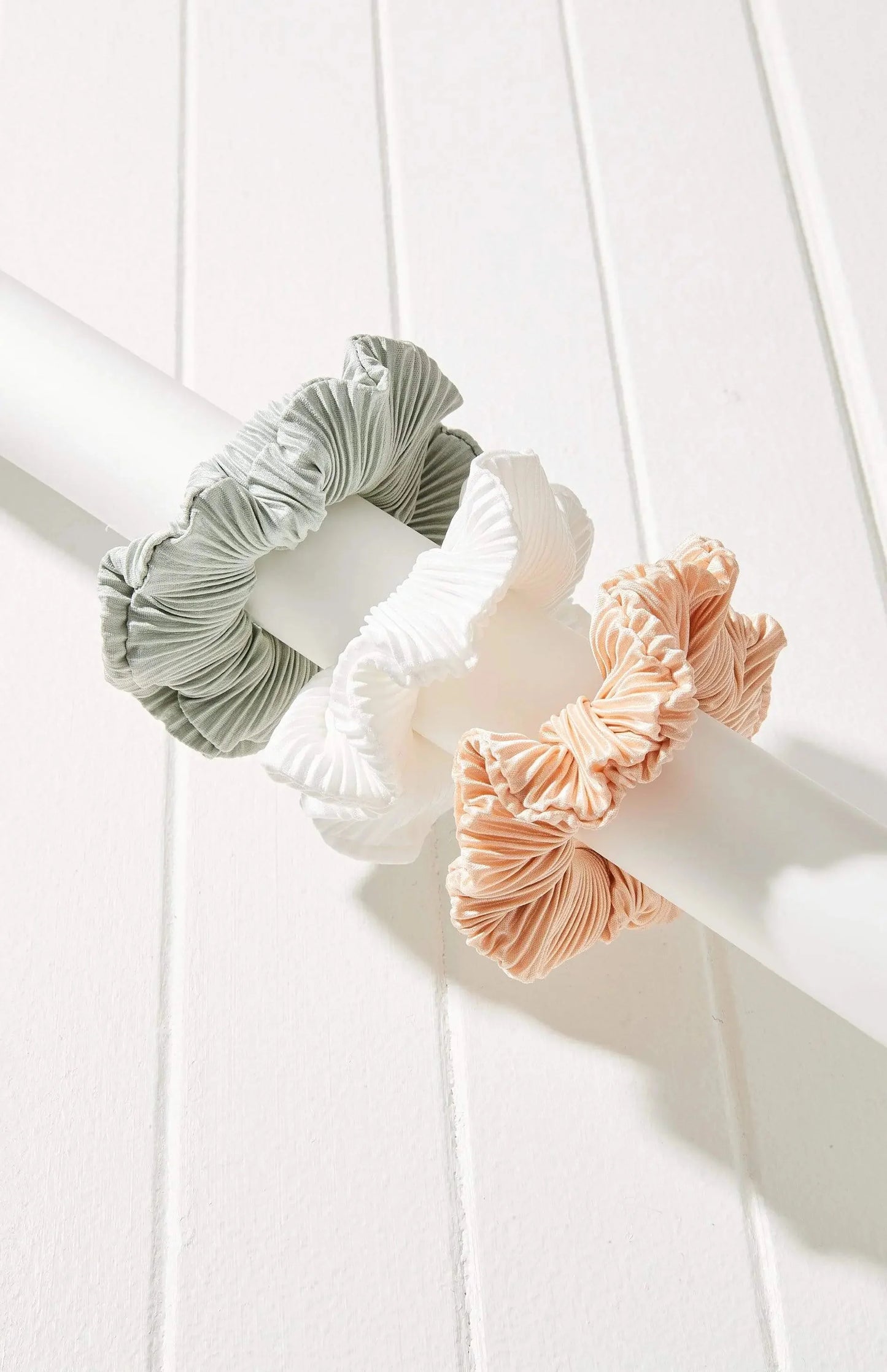 3pc Minimalist Pleated Scrunchie trio Set