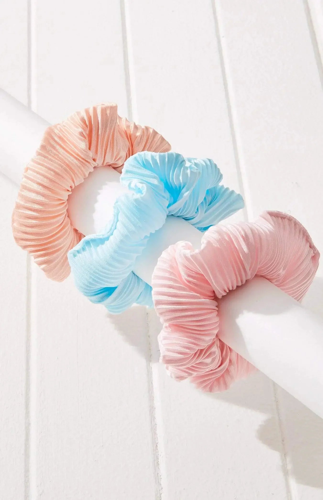 3pc Minimalist Pleated Scrunchie trio Set