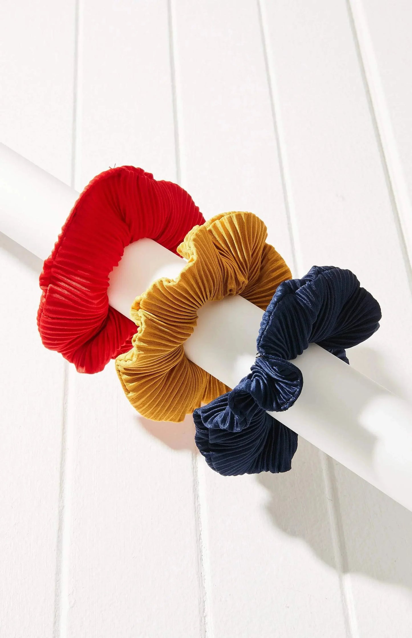 3pc Minimalist Pleated Scrunchie trio Set