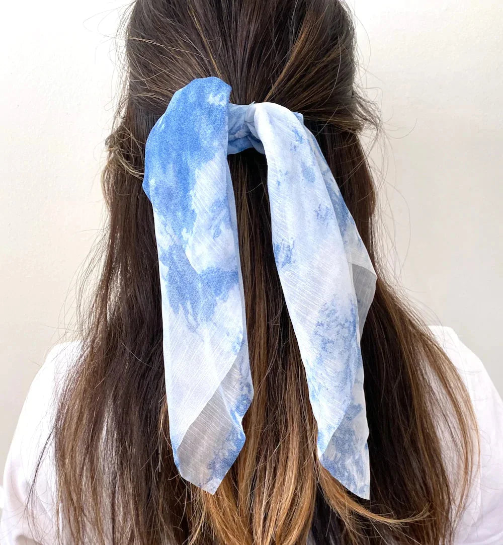 2pc Tie Dye Scarf Scrunchie duo Set