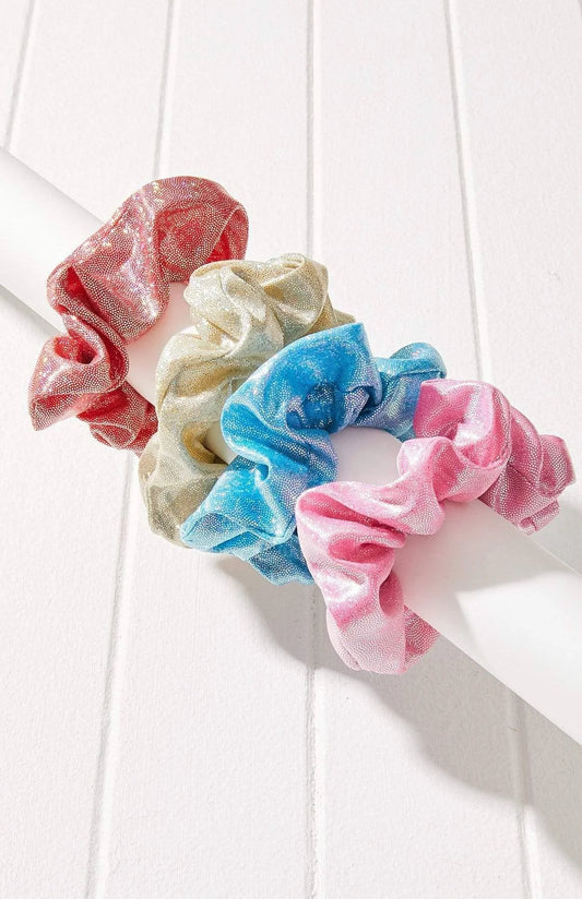 4pc Metallic Disco Scrunchie Set