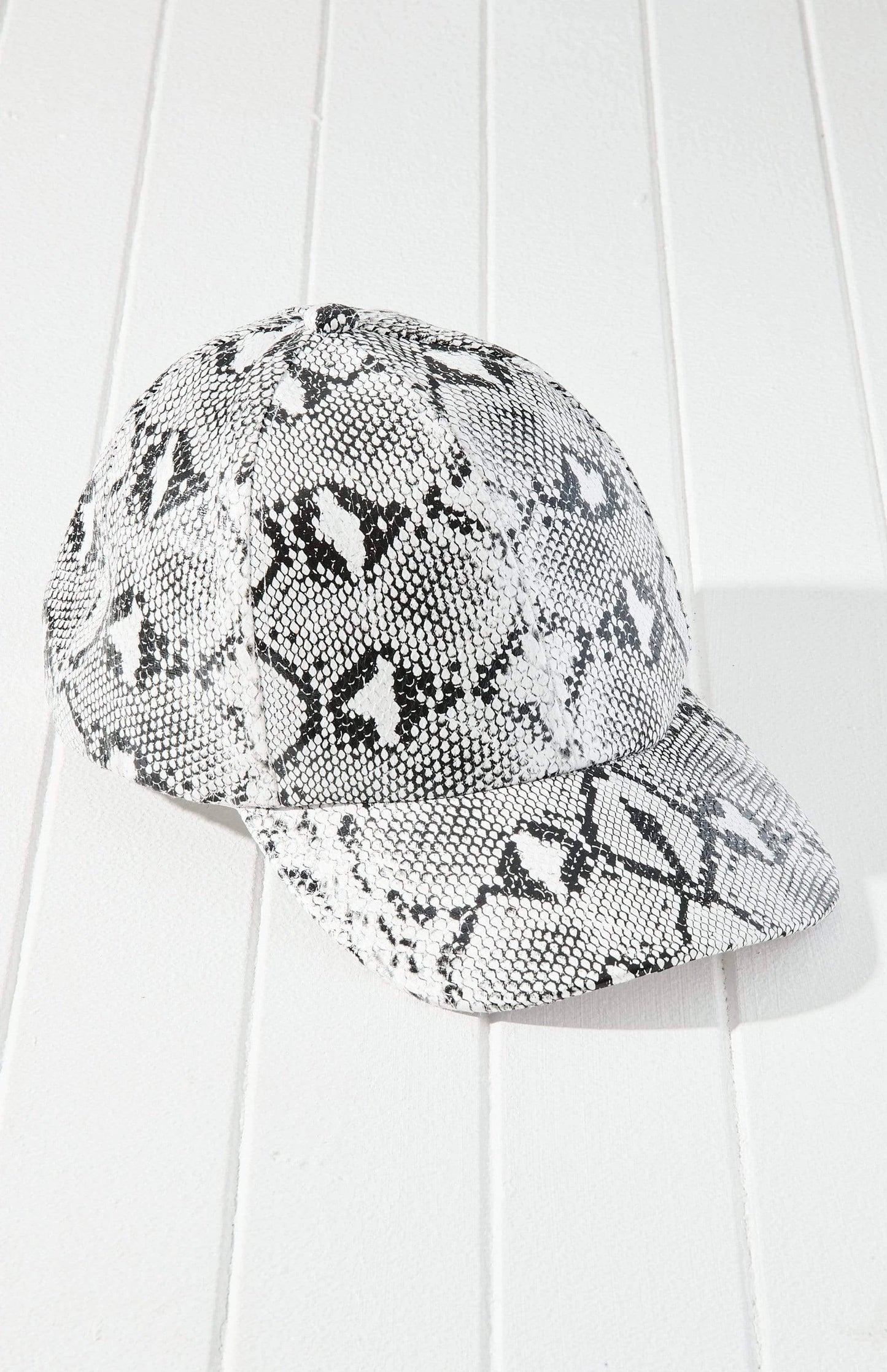 Vegan Leather Snakeskin Baseball Cap Hat