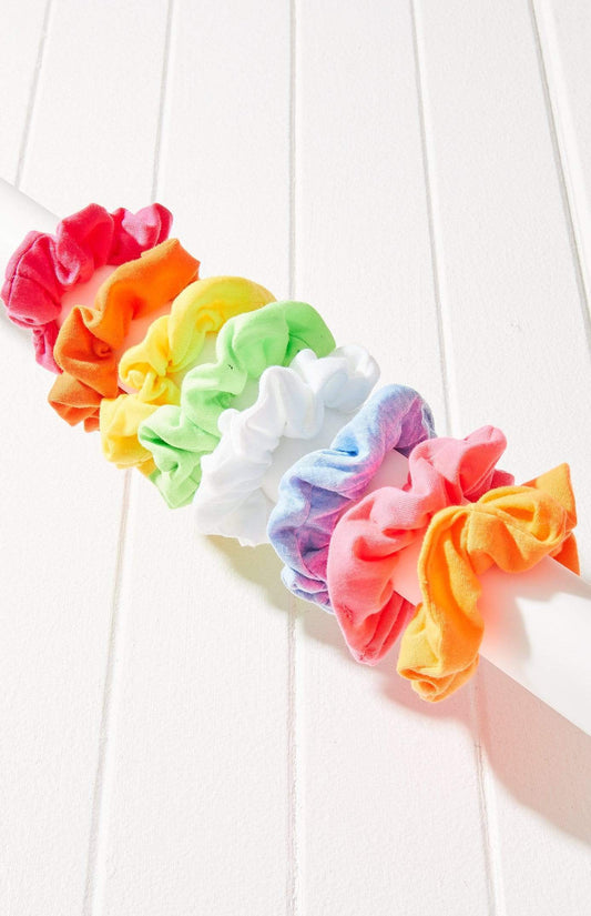 8pc Rainbow Scrunchie Set