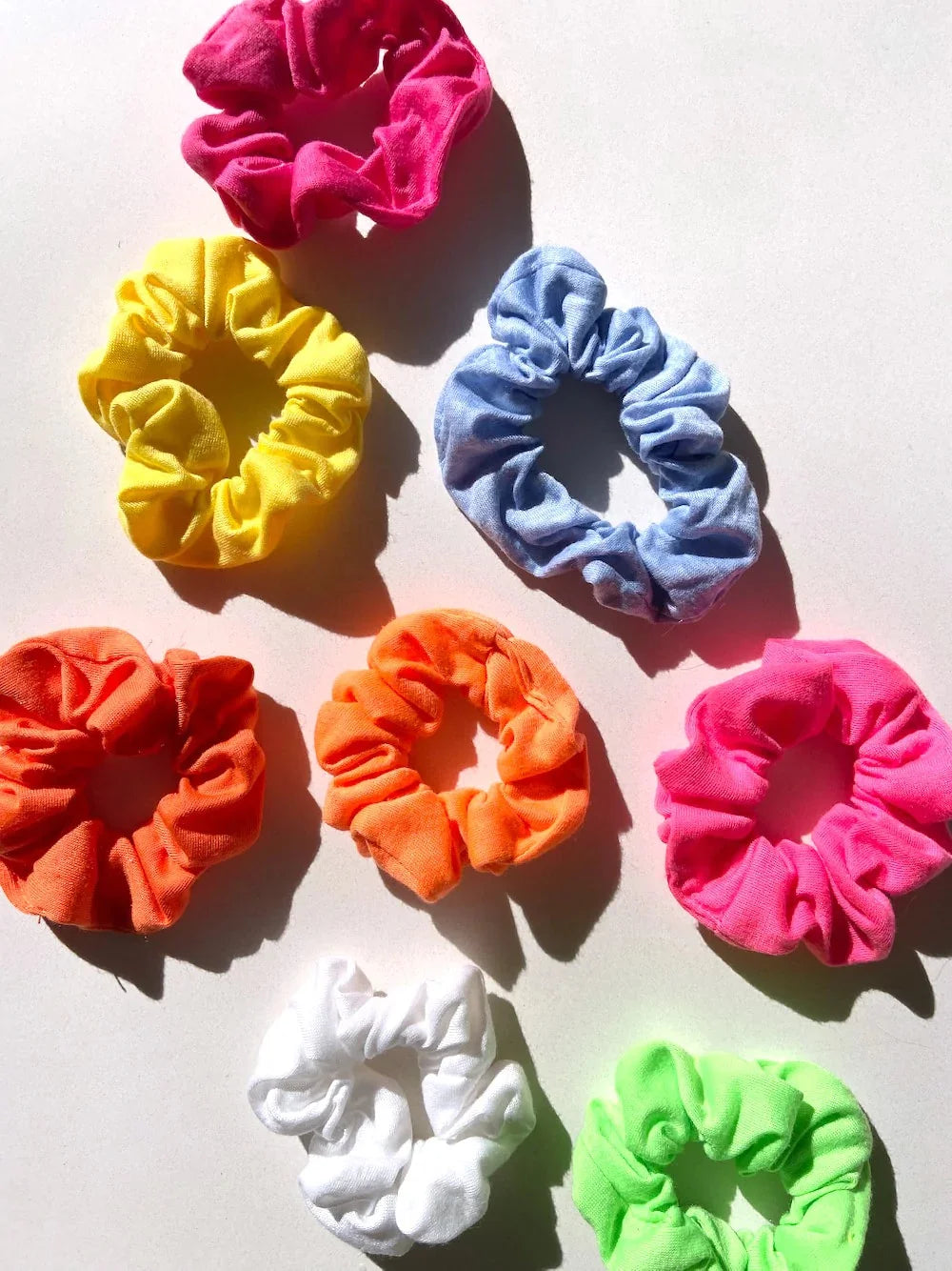 8pc Rainbow Scrunchie Set