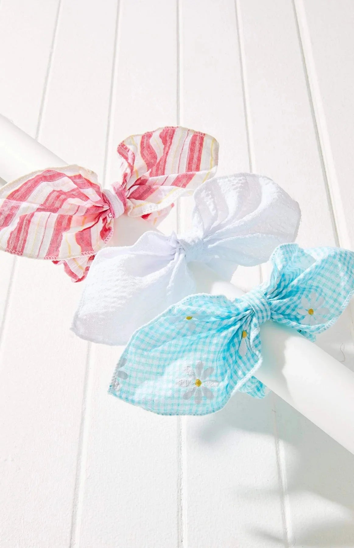 3pc Vintage Daisy Bow Scrunchie Set