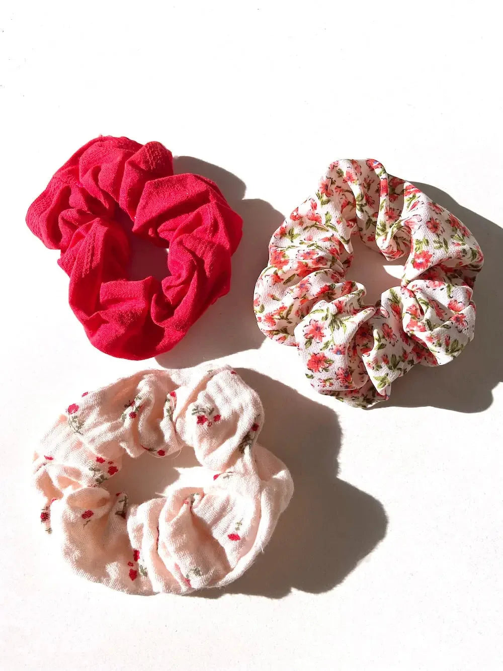 3pc Floral Scrunchie trio Set