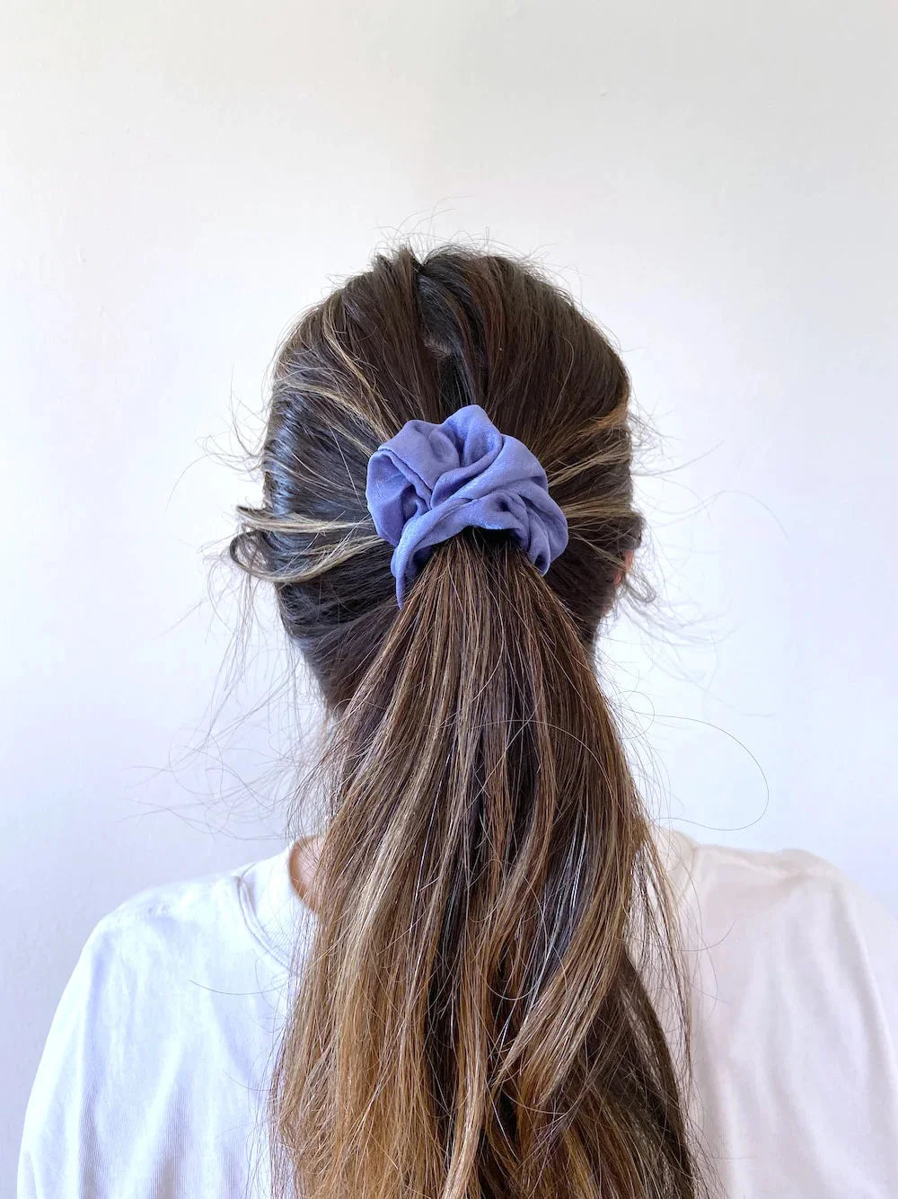 5pc Blue Satin Scrunchie Set