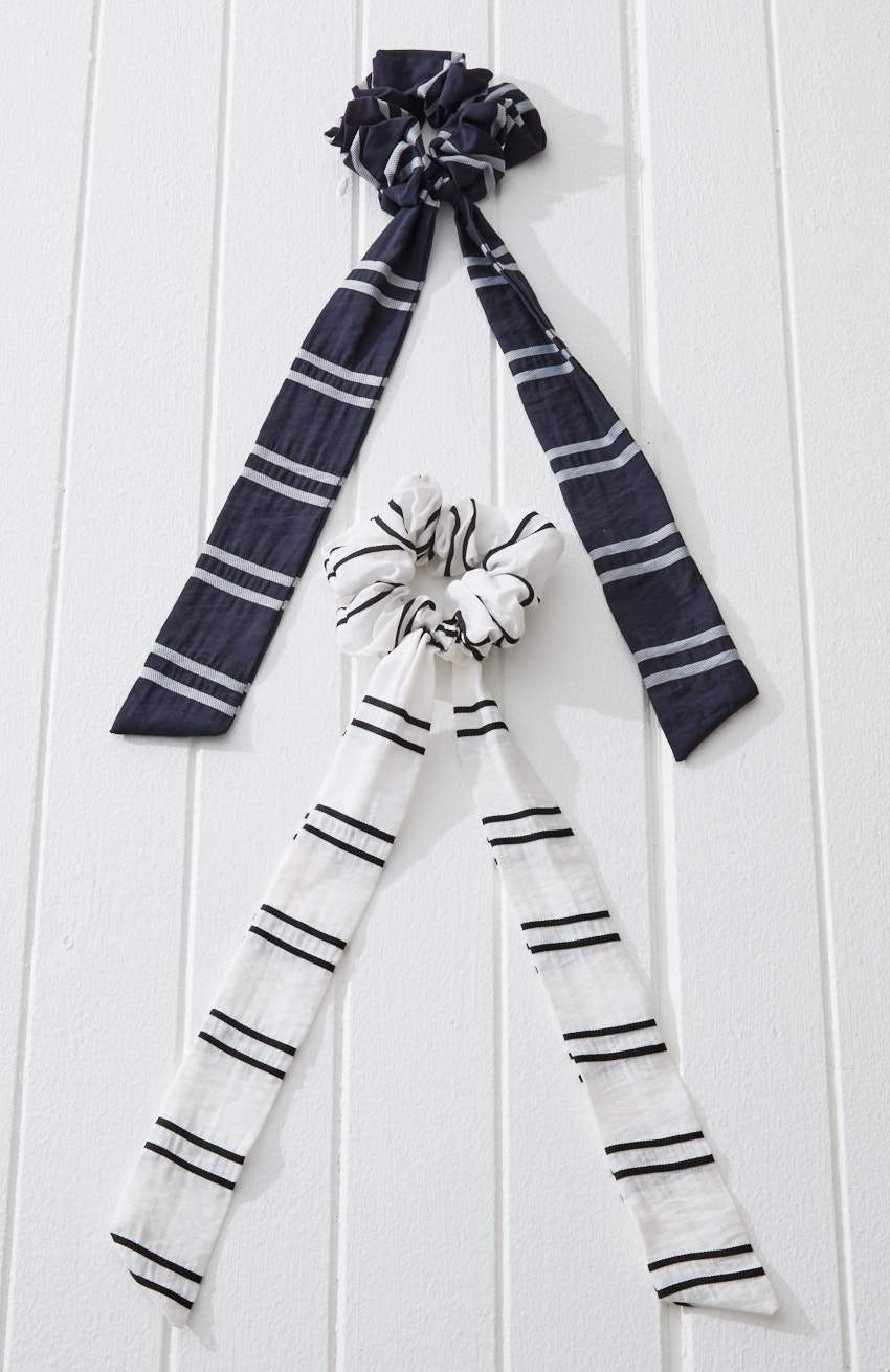 2pc Stripe Scarf Scrunchie Set -