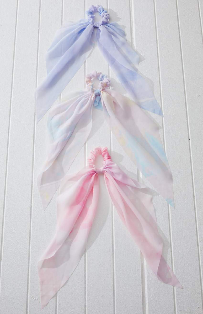 3pc Tie Dye Scarf Scrunchie Set