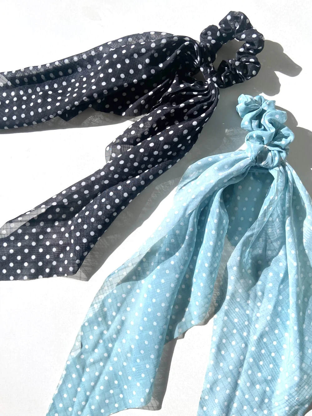 2pc Polka Dot Scarf Scrunchie Set