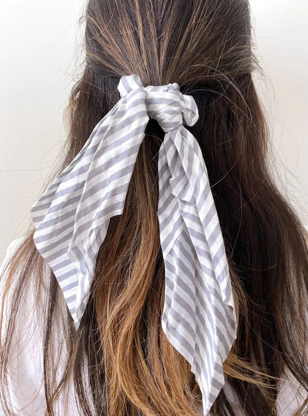 3pc Striped Scarf Scrunchie Set