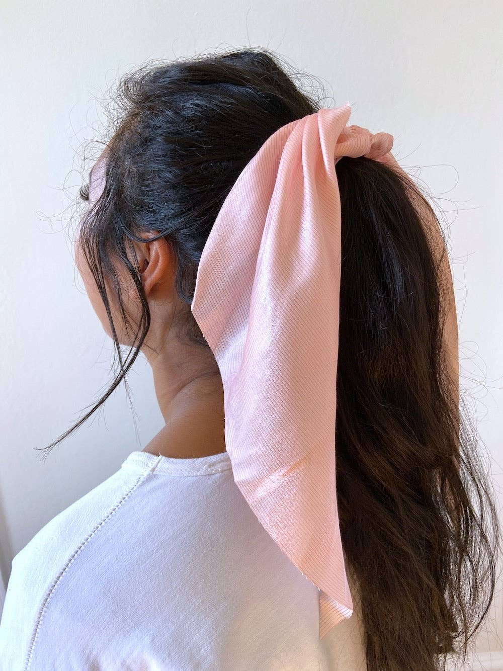 2pc Striped Scarf Scrunchie Set Pink/Blue