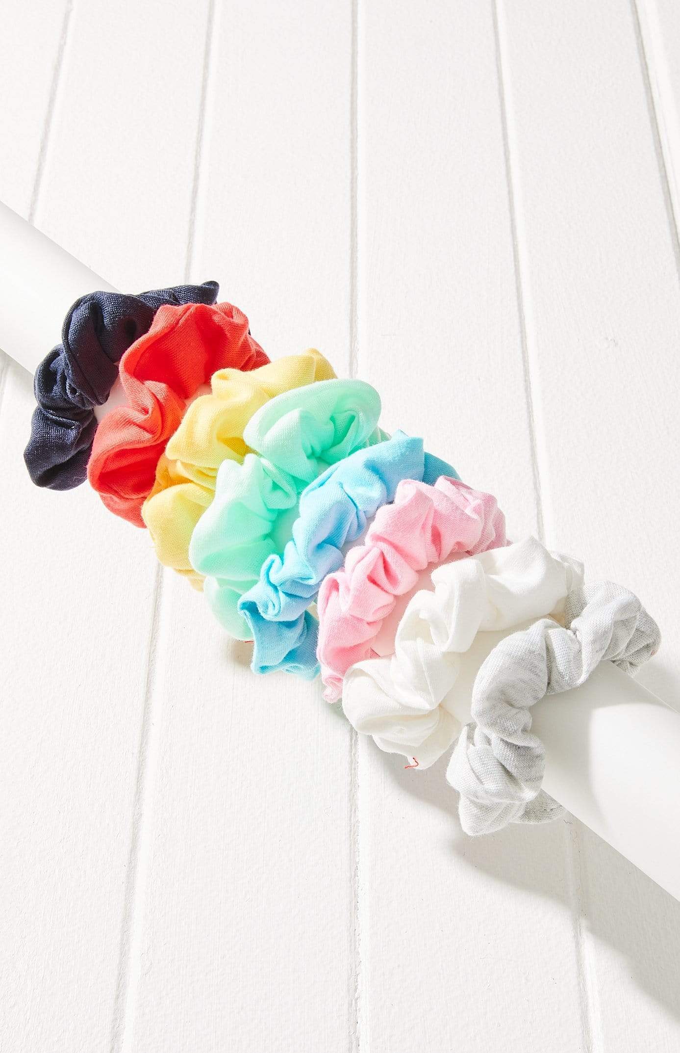 8pc Rainbow Scrunchie Set- Pastel Multi