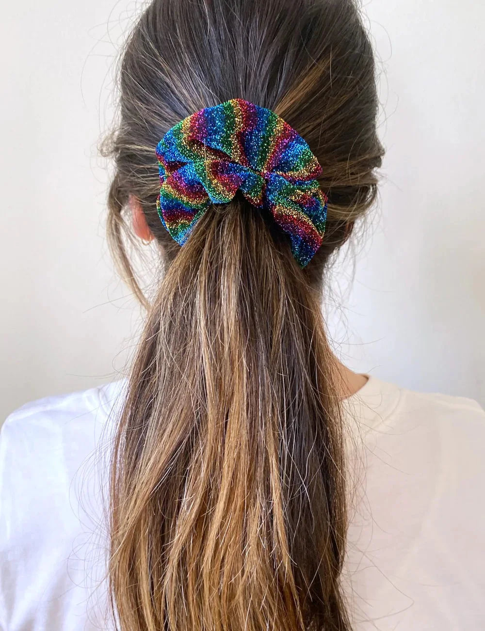 5pc Metallic Striped Scrunchie Set