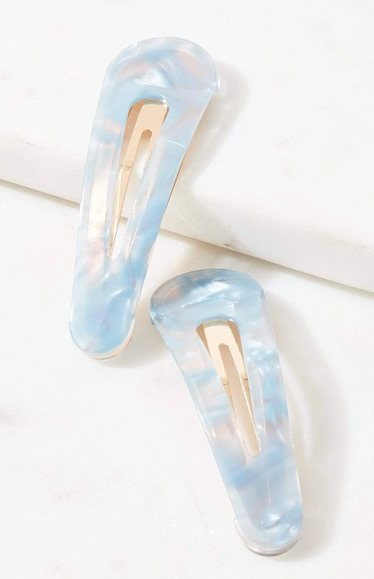 2pc Marbled Resin Hair Clip Set