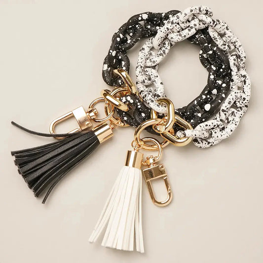 Rubber Coating Chain Bracelet Keychains set