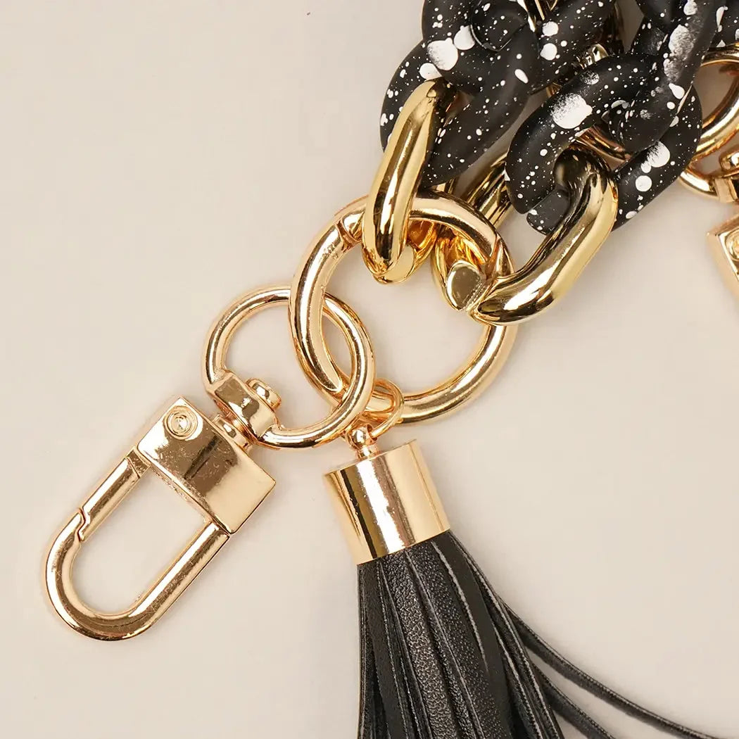 Rubber Coating Chain Bracelet Keychains set