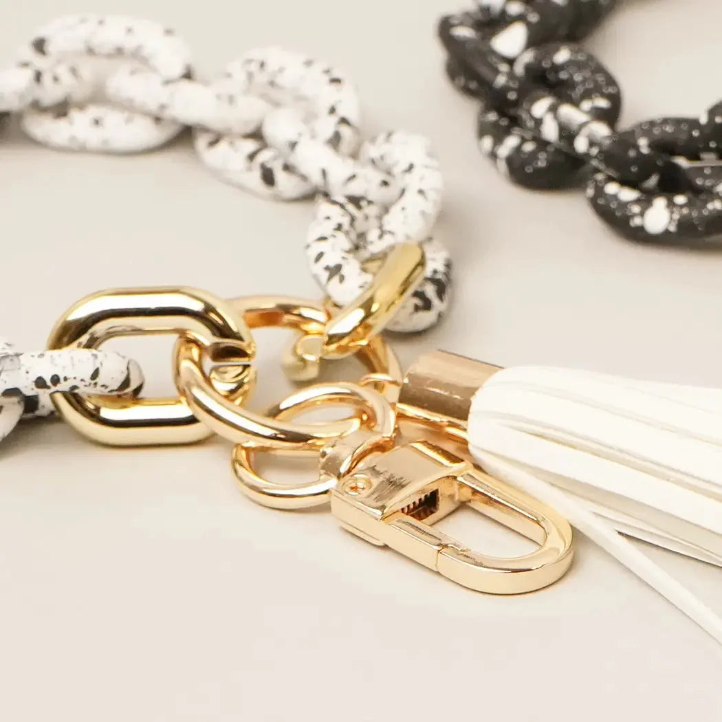 Rubber Coating Chain Bracelet Keychains set